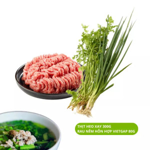 Combo Thịt heo xay 300g và 1 gói rau nêm