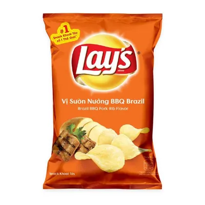 Snack khoai tây sườn nướng bbq Brazil Lay's gói 90g