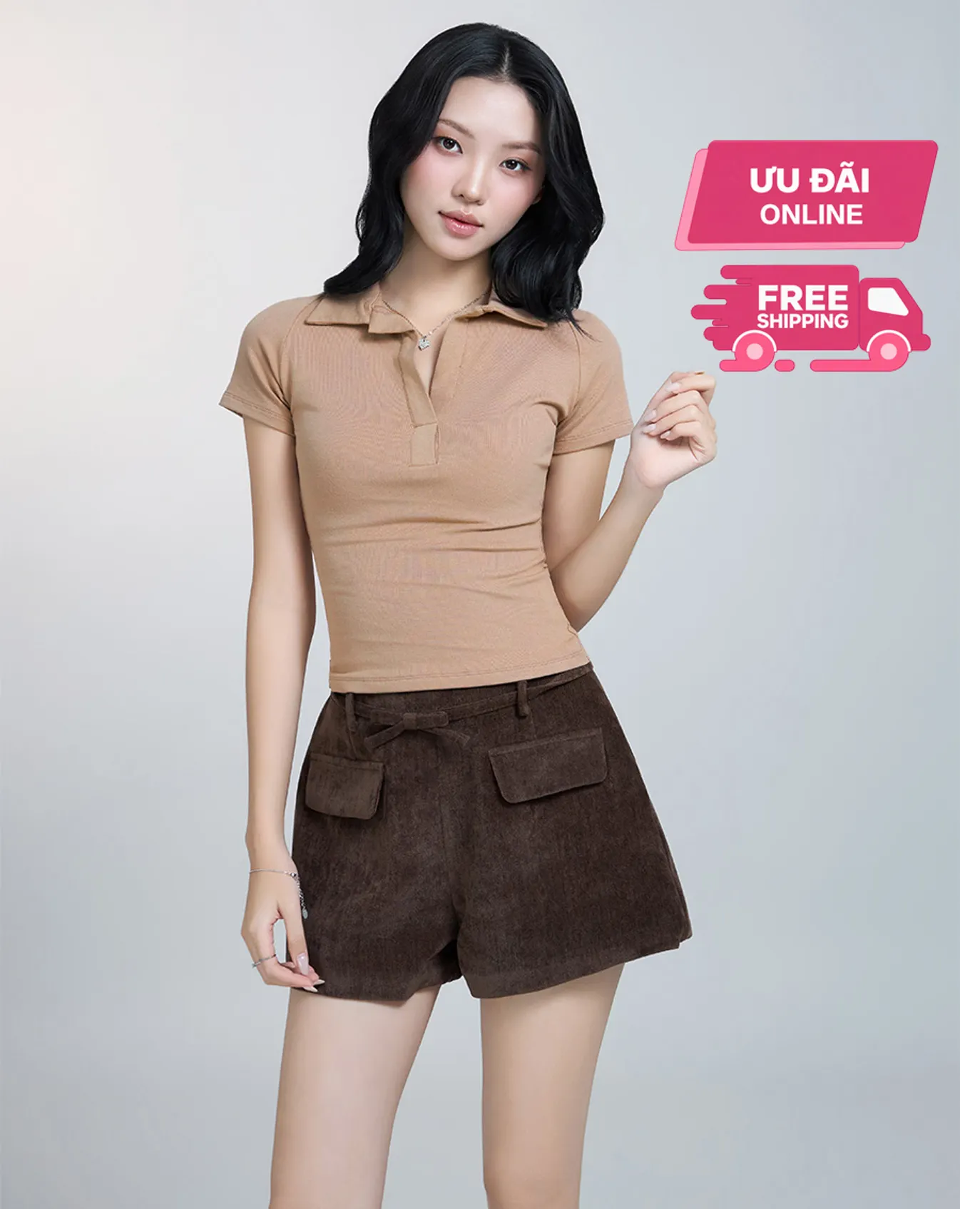 Áo thun cổ polo form ôm - Image 2