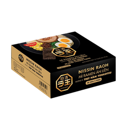 Thùng 30 gói mì ramen ăn liền hương vị thịt hầm tonkotsu Nissin gói 90g