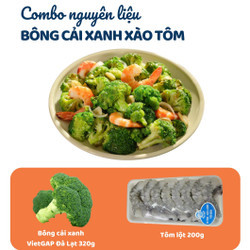 Combo Bông Cải Xanh Đà Lạt Vietgap 320g & Tôm Nõn 200g
