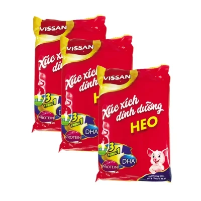 Combo 3 Xúc xích dinh dưỡng heo DHA Vissan gói 5 cây x 35g x 3