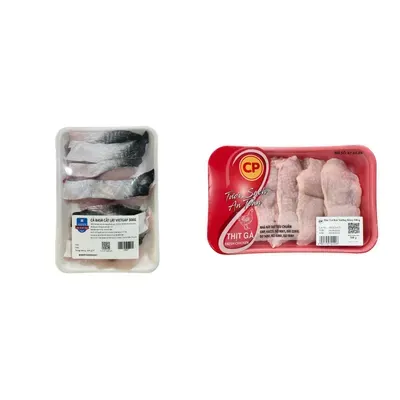 Combo Cá basa cắt lát VietGAP 2-2.5cm vỉ 300g + Đùi tỏi rút xương CP khay 500g
