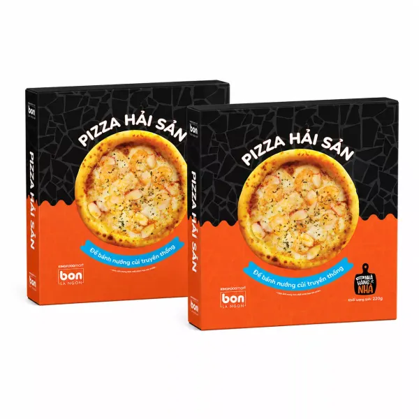 Combo 2 cái pizza hảI sản KINGxBON 220g - Chuỗi siêu thị thực phẩm tươi ngon, chất lượng Kingfoodmart
