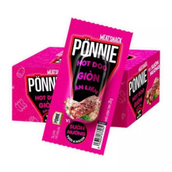 Hotdog giòn ăn liền vị sườn nướng Ponnie hộp 560g (20 Cây)