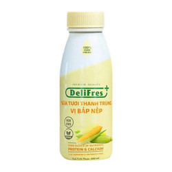 Sữa tươi thanh trùng vị bắp nếp Delifres+ chai 300ml (1 Chai)