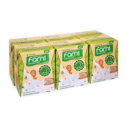 Lốc sữa đậu nành Fami ít đường hộp 200ml (6 Hộp)