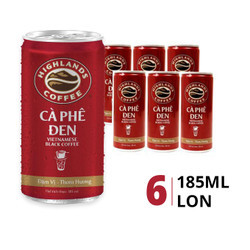 Lốc cà phê đen Highlands Coffee 185ml (6 lon)