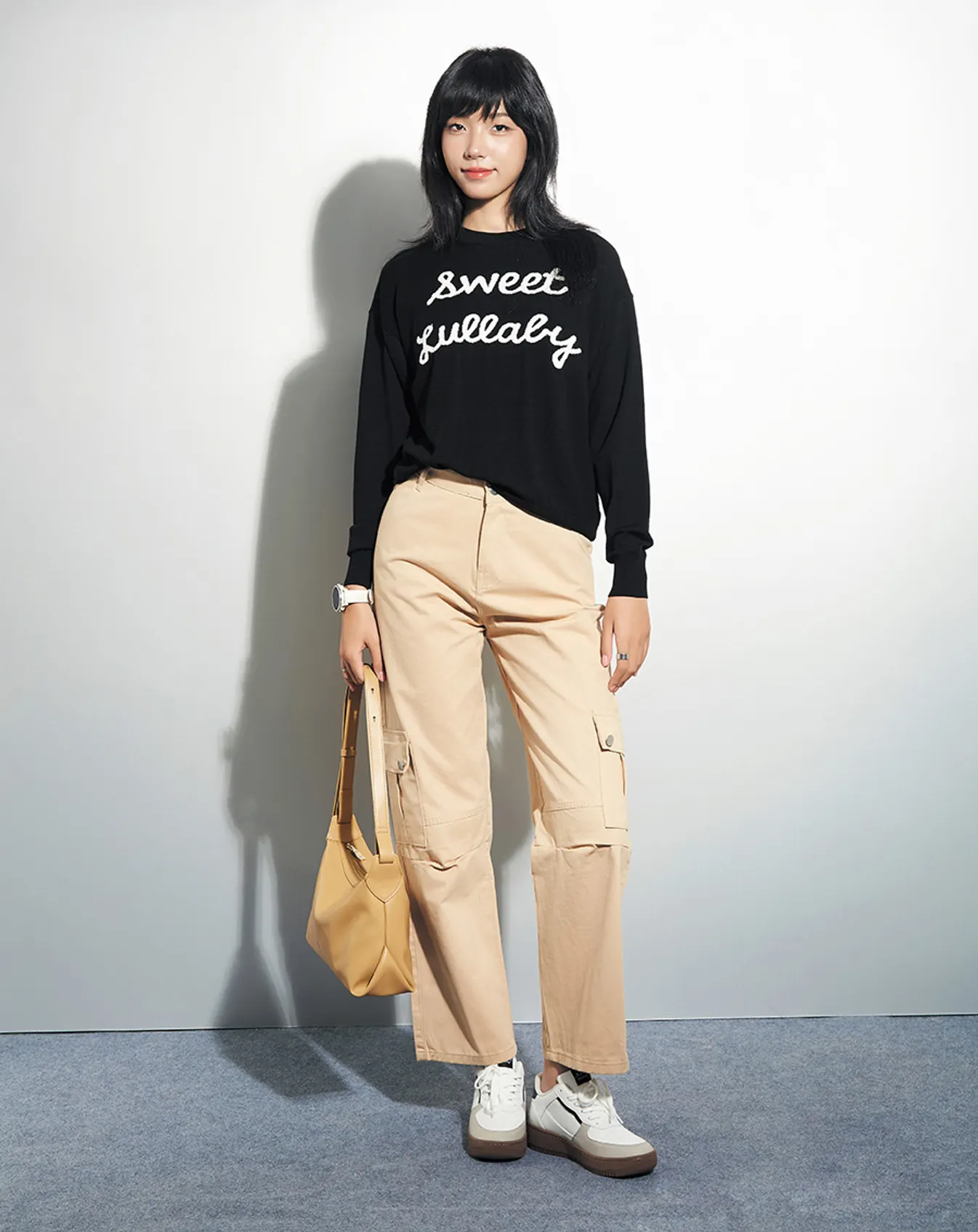 Áo dệt kim oversized tay dài - Image 3