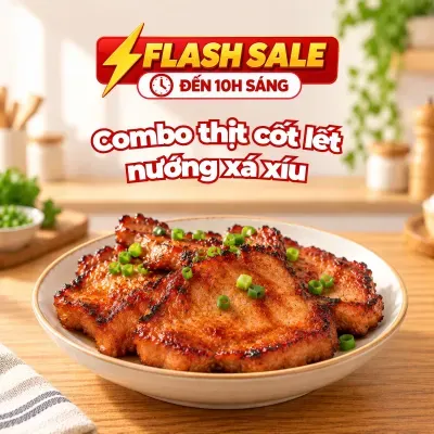 Combo cốt lết nướng xá xíu