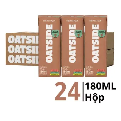 Thùng 24 hộp sữa yến mạch Oatside vị socola lúa mạch 180ml