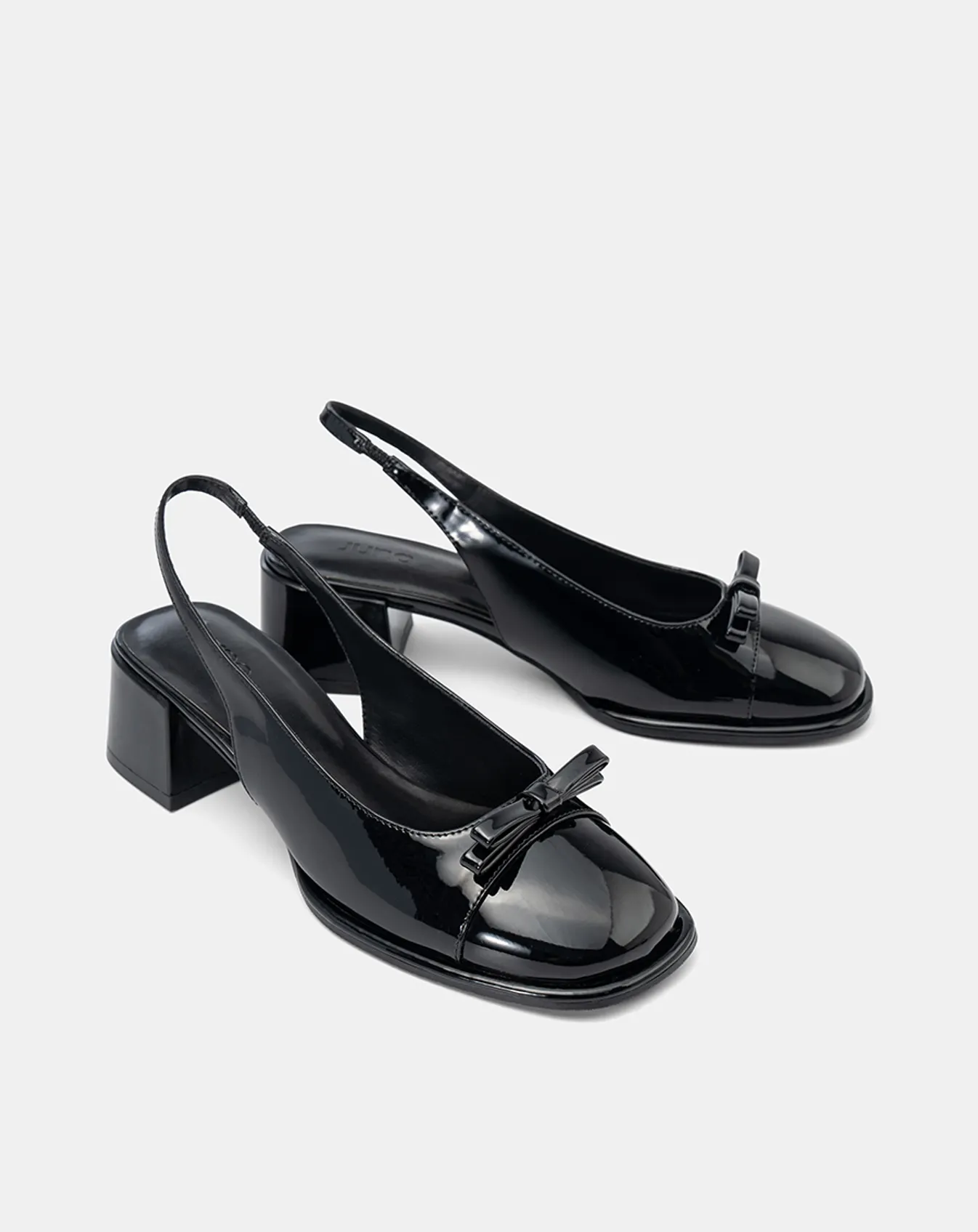 Giày Cao Gót Slingback Mũi Tròn Phối Nơ Pu - Image 7