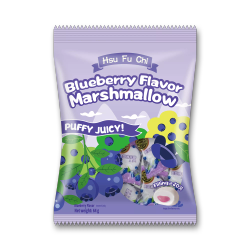 Kẹo xốp Marshmallow hương việt quất Hsu Fu Chi gói 64g (1 Gói)