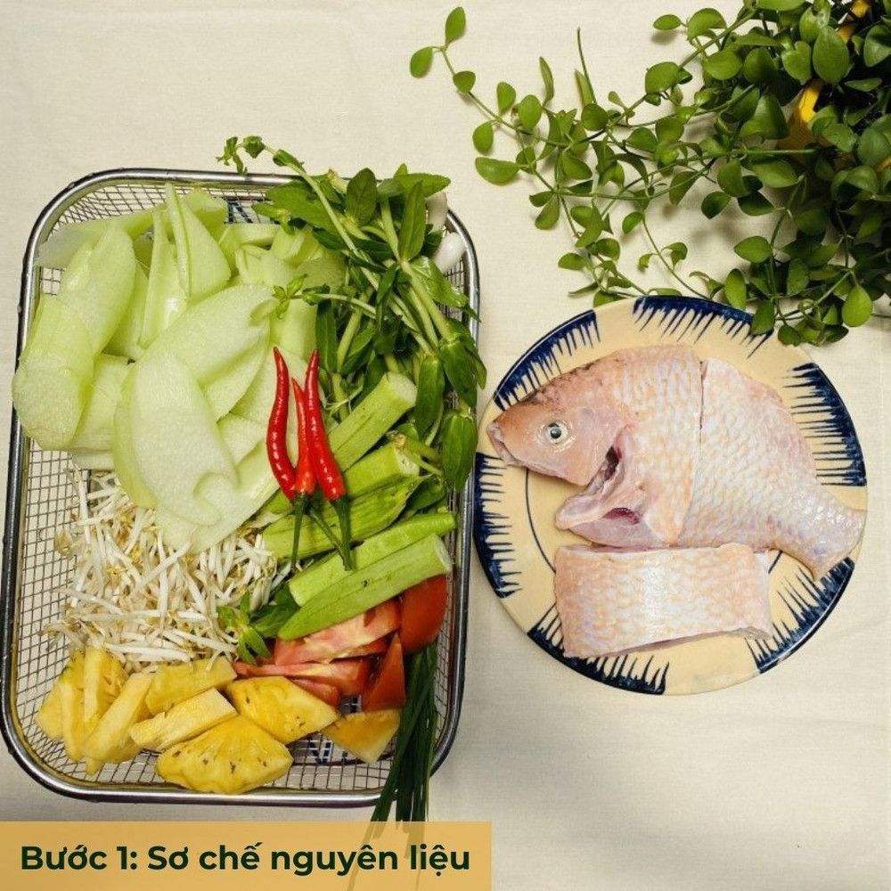 bước 1 sơ chế nguyên liệu