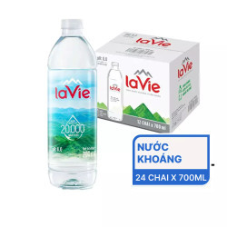 Thùng nước khoáng thiên nhiên La Vie 700ml (12 chai)