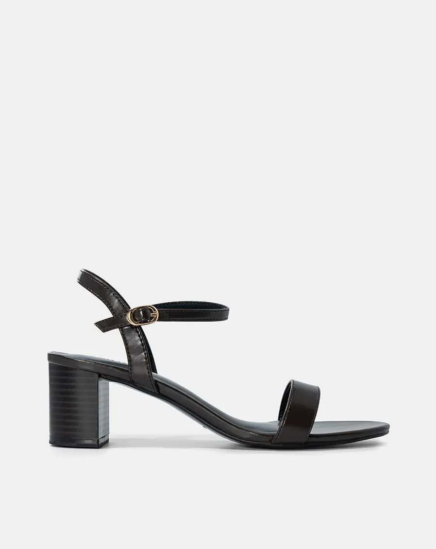 Giày Sandal Quai Ngang Phối Gót Sơn Lăn