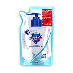 Nước rửa tay sạch khuẩn trắng tinh khiết Safeguard túi 420ml