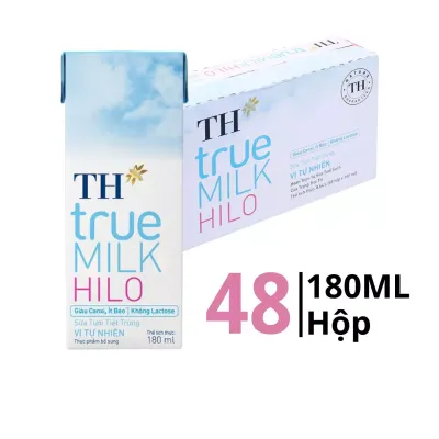 Thùng 48 hộp sữa tươi tiệt trùng Hilo TH True Milk vị tự nhiên 180ml