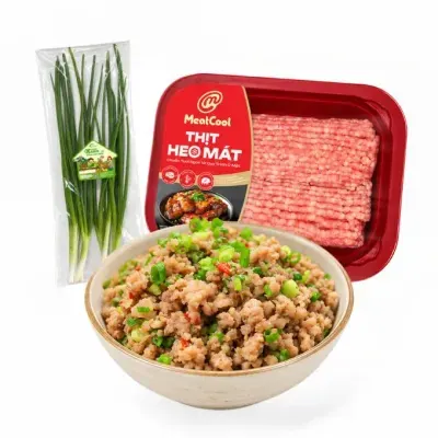 Combo Thịt heo xay Meatcool 400g và 1 gói hành lá