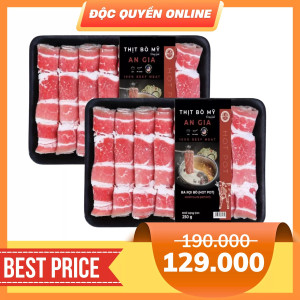 Ba chỉ bò mỹ Hotpot An Gia khay 250g (2 Khay)