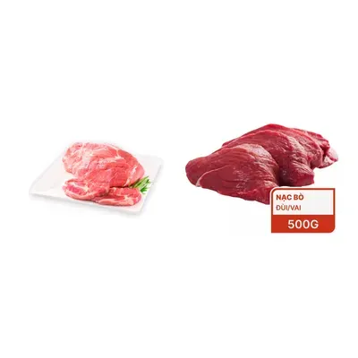 Combo Nạc dăm 900g + Nạc bò (đùi/vai) 500g