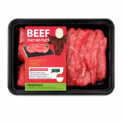 Đùi lá cờ bò cắt lát Freshfoco khay 250g