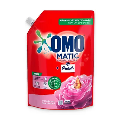Nước giặt máy comfort cửa trên hoa hồng Omo túi 2kg