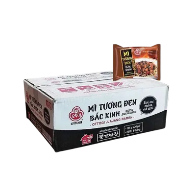 Thùng 20 gói mì tương đen Bắc Kinh Ottogi 135g