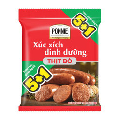 Xúc xích thịt bò Ponnie gói 198g (1 Gói)