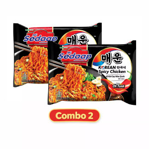 Combo 2 Mì trộn khô gà cay truyền thống Sedaap gói 87g (2 Gói)