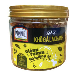 Snack khô gà lá chanh Ponnie hũ 100g (1 Hũ)