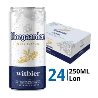 Thùng 24 lon bia Hoegaarden White 4.9% 250ml