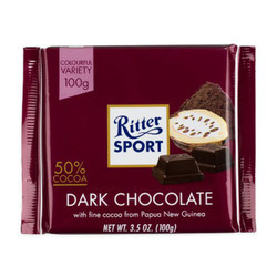 Socola đen 50% cacao Ritter Sport thanh 100g (1 Thanh)