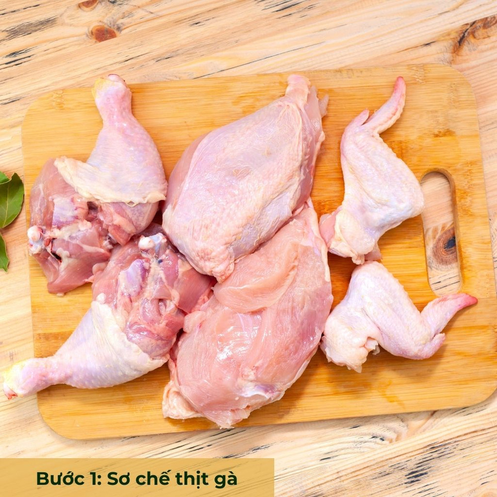 bước 1 cắt thịt gà