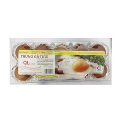 Trứng gà tươi QL size 55g (hộp 10 quả)