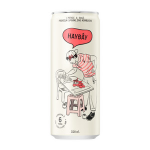 Kombucha vị vải hoa hồng Hayday lon 320ml (1 Lon)