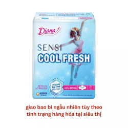 Băng vệ sinh sensi cool fresh siêu mỏng cánh 23cm Diana gói 8 miếng