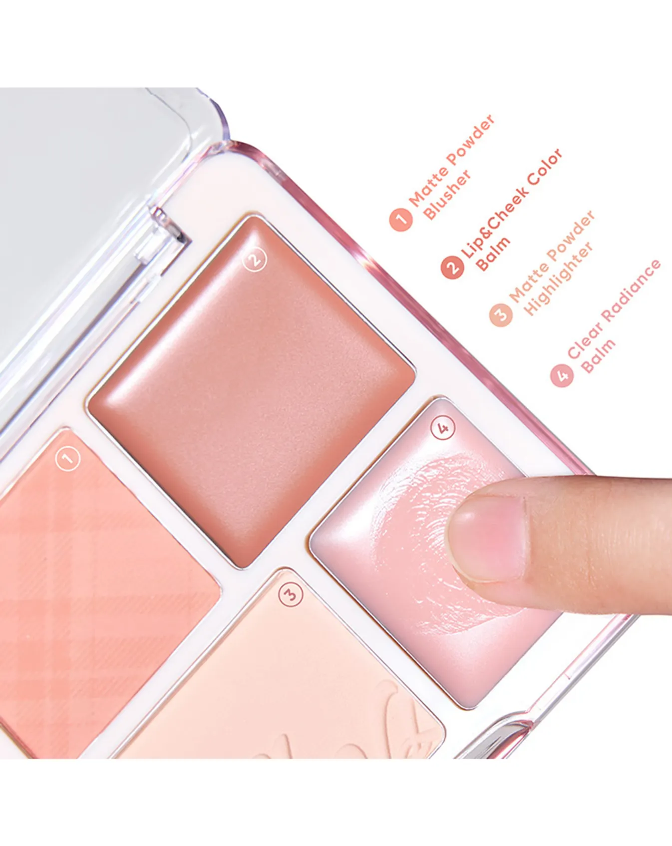 Phấn Má Và Phấn Bắt Sáng 4 Ô Judydoll Blush & Highlight Palette - Image 1