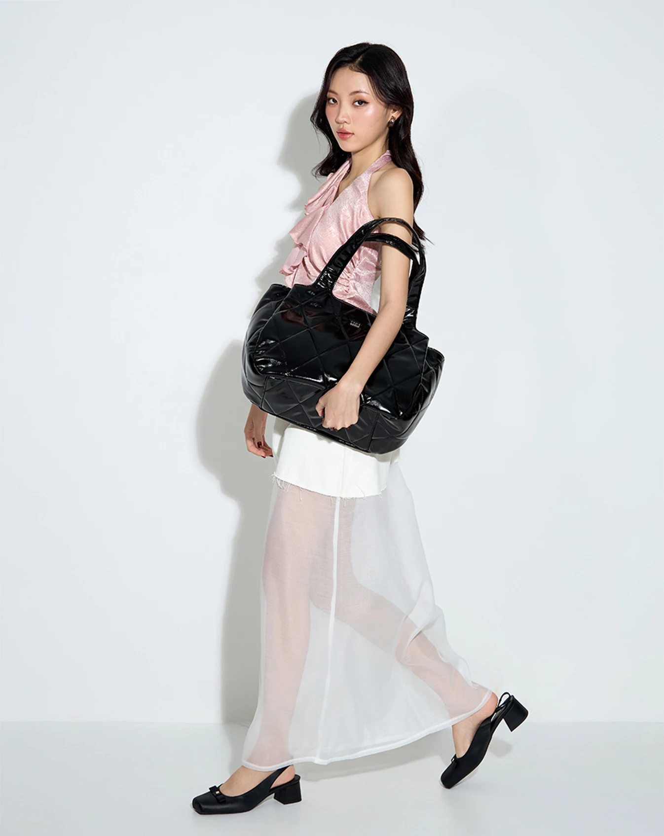Túi Xách Lớn Tote Bag Chần Bông Hoạ Tiết Quả Trám - Image 3