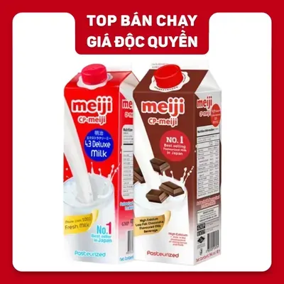 Combo 2 hộp sữa thanh trùng Meiji 4.3% và sữa thanh trùng socola Meiji