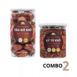 Combo 1 hũ táo đỏ khô 260g và 1 hũ kỳ tử khô 225g