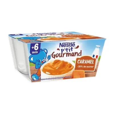 Lốc 4 hộp váng sữa P'tit Gourmand Nestle vị caramel 100g