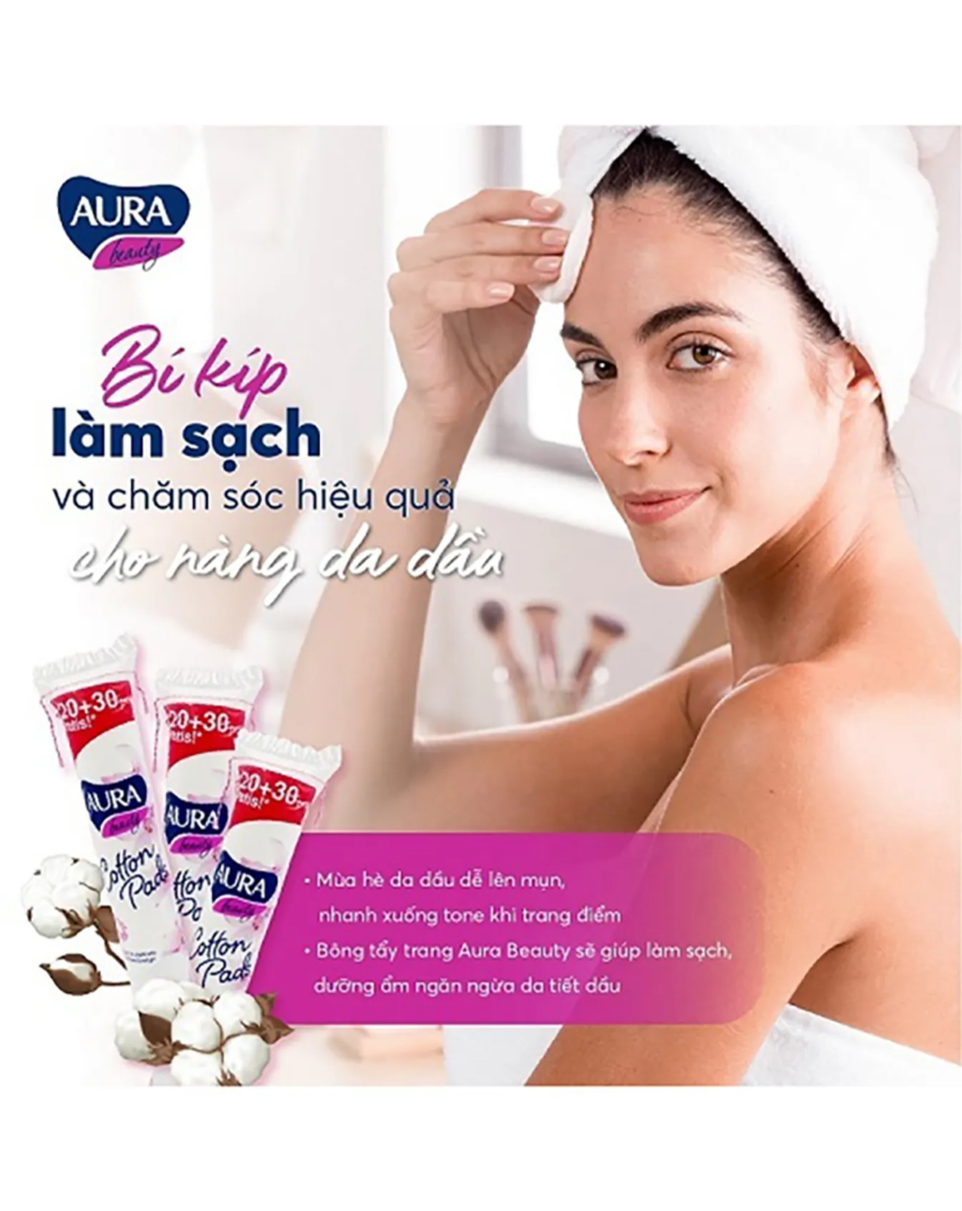 Bông Tẩy Trang Aura Beauty 150 Miếng - Image 4