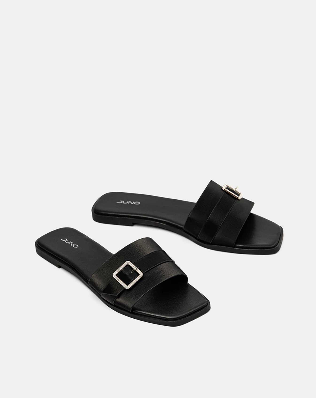 Giày Sandal Phối Quai Buckle Đính Đá - Image 7