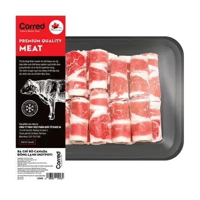 Ba chỉ bò Canada Hotpot Vimex khay 250g
