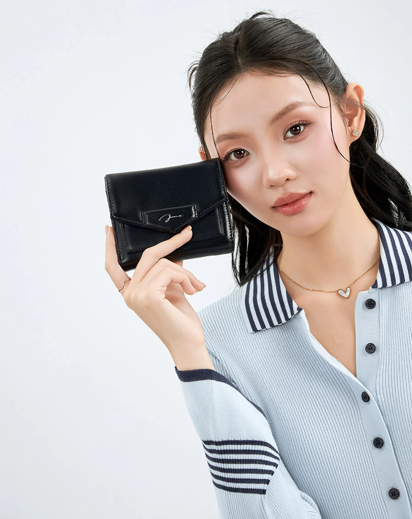 Ví mini nữ nắp gập JUNO chất liệu da cao cấp nhỏ gọn tiện dụng VI243 - Image 4