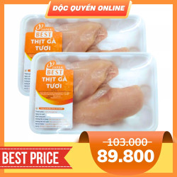 Combo 2 khay phi lê ức gà không da Japfa khay 500g