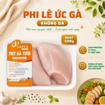 Phi lê ức gà có da CP khay 500g