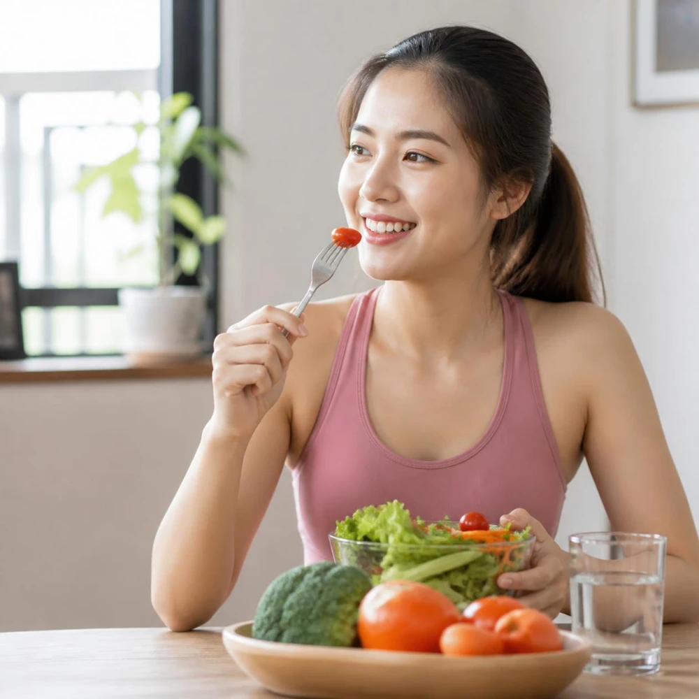 Cách quên người yêu cũ bắt đầu từ việc tự chăm sóc bữa ăn lành mạnh. (Ảnh được tạo bởi AI)