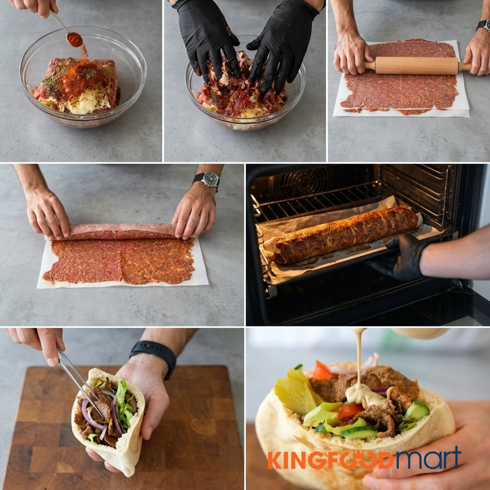 Cách làm thịt Doner Kebab bò tại nhà đặc trưng không thua xe đồ ăn đường phố.